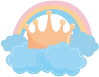 a rainbow crown